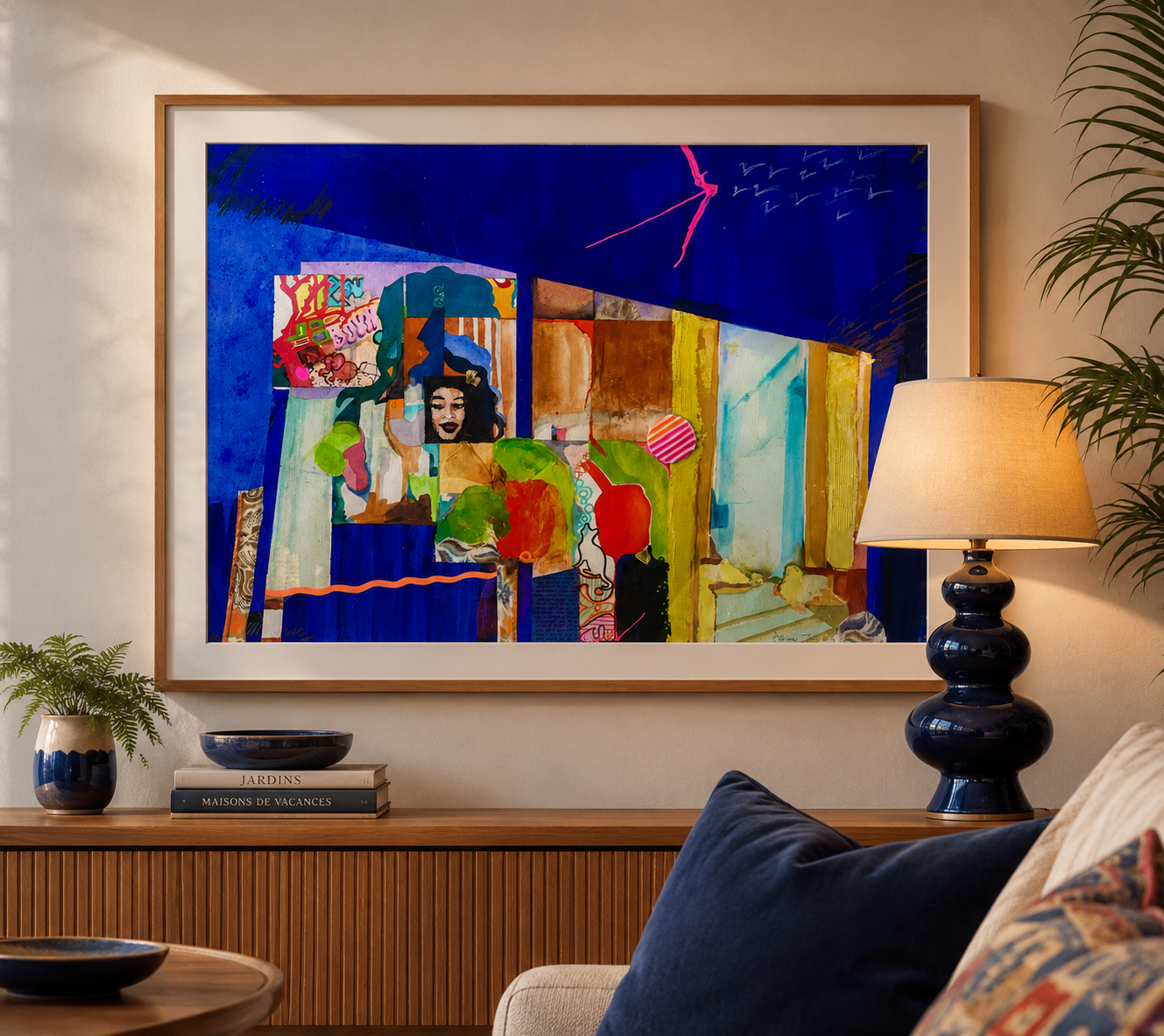 Tableau Rideau bleu